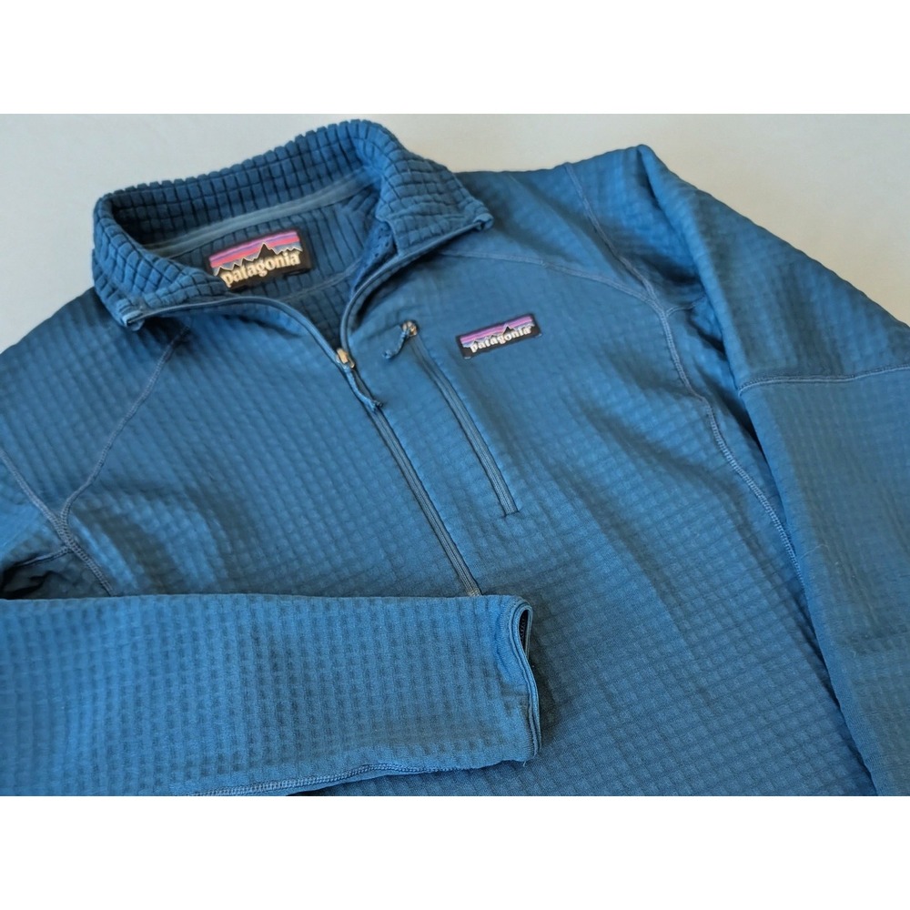 Patagonia R1 Regulator Waffle Grid Fleece 1/2 Zip PulloverMen's Medium Blue